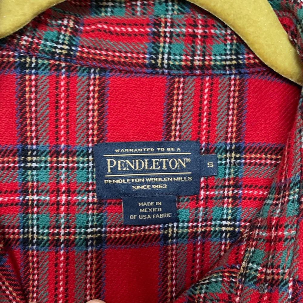 Pendleton 100% Wool Red Plaid Button Down Long Sl… - image 5